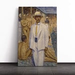 Big Box Art Canvas Print Wall Art Eugene Jansson Man in a Panama Hat | Mounted & Stretched Box Frame Picture | Home Decor for Kitchen, Living Room, Bedroom, Hallway, Multi-Colour, 20x14 Inch