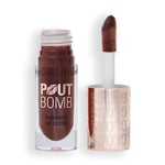 Revolution, Pout Bomb Gloss Scintillant, Gloss Lèvres Ultra Brillant avec Acide Hyaluronique & Parfum Vanille, Chocolate Sparkle