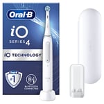 Oral-B iO4 Electric Toothbrushes Adults, Gifts For Women / Men, 1 Toothbrush Head & Travel Case, 4 Modes With Teeth Whitening, UK 2 Pin Plug, White, Electric Toothbrushes & Accessories