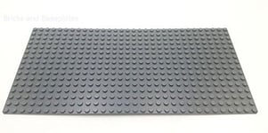 LEGO BASEPLATE GREY 16x32 PINS - Actual dimensions 12.8cm x 25.6cm x 0.3 - NEW