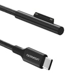 1M Câble de Charge Surface Connect USB-C Mâle vers Surface pour Surface Pro7 Go2 Pro6 5/4/3 Surface Laptop 1/2/3 Surface Book Fonctionne avec Chargeur PD USB C 15V 3A 45W