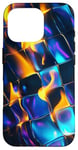 Coque pour iPhone 16 Pro Art abstrait psychédélique bleu électrique futuriste