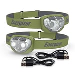 Energizer Lampe frontale, Vision Ultra HD rechargeable avec 400 lumens, résistance à l'eau IPX4, construction durable avec lentille incassable, lampe LED puissante avec batterie rechargeable