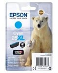 Epson 26XL Polar Bear Cyan High Yield Genuine, Claria Premium Ink Cartridge,XL H