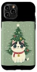 iPhone 11 Pro Cute Cat with Merry Christmas Tree Costume Case