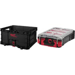 Milwaukee Packout - Large Stackable Crate - 4932471724 & 932464083 PACKOUT Compact Organiser Case, Red