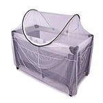 DERYAN Protège Lit de Camping - Transparent - Moustiquaire - Multifonction - Léger - Pliable - Avec sac de transport - Blanc