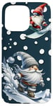 iPhone 15 Pro Max Blue Winter Accessories For Men Snowflake Snowboard Gnome Case