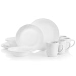 Corelle Linen Weave Embossed 16-Piece Dinnerware Set, Service for 4,White, ‎28.5 x 14 x 27 cm; 362.87 Grams