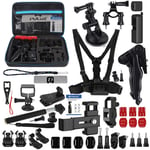 XIAODUAN-Accessory kit 43 in 1 Accessories Total Ultimate Combo Kits for DJI New Pocket with EVA Case (Chest Strap + Wrist Strap + Suction Cup Mount + 3-Way Pivot Arms + J-Hook Buckle + Grip Tripod Mo
