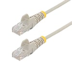 Startech.com Câble réseau Ethernet RJ45 Cat6 de 2,5 m - Cordon de brassage mince Cat 6 UTP sans crochet - Fil Gigabit gris (N6PAT250CMGRS)