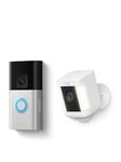 Ring Battery Video Doorbell Plus With Wireless Spotlight Camera Plus