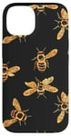 Coque pour iPhone 14 Accessoire pour téléphone sur le thème des abeilles roses et noires