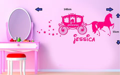 Princess Horse And Carriage Personalised Wall Art Sticker/Decal