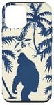 Coque pour iPhone 12 mini Bleu Minimaliste Tropical Vintage Bigfoot Mythique Sasquatch