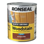 Ronseal Quick Drying Woodstain 750ml Satin Antique Pine - Rainproof