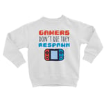 Sweatshirt Enfant Gamers Don't Die They Respawn /Jeux Vidéo Retro Gaming Arcade