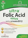 Vitabiotics Ultra Folic Acid Tablets 400 mcg Vitamin B9  Vitamin B12-60 Tablets