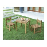 Ensemble repas de jardin pour enfant - table carrée 65x65cm et 2 chaises - En bois - Pour enfant