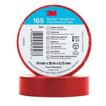 Isolation Bande 19mm x 0.15mm X 20m PVC Temflex™ 165, Rouge, 3M