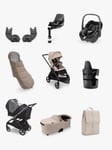 Bugaboo Dragonfly Pushchair, Carrycot & Accessories with Maxi-Cosi Pebble 360 i-Size Car Seat & Base Bundle, Desert Taupe