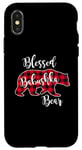 Coque pour iPhone X/XS Blessed Babushka Bear Red Buffalo Check Plaid Cadeau pour grand-mère