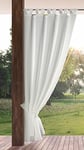 Eurofirany Garden Rideau Extérieur avec Onglet en Haut - 1 pc. Rideau Imperméable, Coupe-Vent, Fermeture Velcro, Rideau pour Pergola, Gazebo, Terrasse, Pavillon, 155x260 cm, Blanc