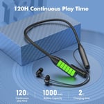 Écouteur Bluetooth 5.3 Sport Auriculaires sans Fil avec Micro,IPX6 Écouteurs de Sport sans Fil pour Course à Pied,écouteurs magnétiques légers avec 120 Heures de Lecture - Noir