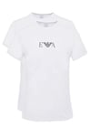 Emporio Armani Underwear Mens 2-pack Essential Monogram T-Shirt, 04710 White, M UK