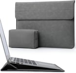 15-16 Pouces Housses Ordinateur Portable Sacoche Avec Fonction Stand Pour Macbook Pro 16 M4/M3/M2/M1 Pro/Max 2025-2019, Xps 15, Macbook Pro 15 2015-2012, Samsung Galaxy Book Flex 15, Gris Foncé