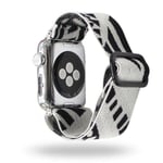 Apple Watch Series 6 / 5 44mm kudottu tyyli kuvio kellonauha - Musta / Valkoinen White