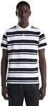 United Colors of Benetton Men's Polo Shirt M/M 347bu3011, Blue and White Striped Pattern 910, S