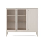 Stolab - Prio Skänk Hög Björk Glasdörr, 120 x 135 x 39, Ytbehandling Vitolja 5 - Sideboards - Måns Sjöstedt - Träfärgad - Glas/Trä