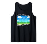 Catch The Breeze Save The Trees Wind Energy Turbine Tank Top