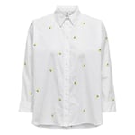 Chemisier FEMME Only coton avec manches longues et col français blanc