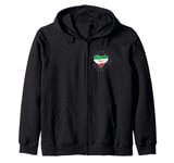 Iranian Flag Vintage Heart - Iran Fan Retro Zip Hoodie