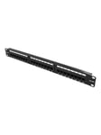 Deltaco 19" patch panel 24xRJ45 Cat6a UTP 10Gb