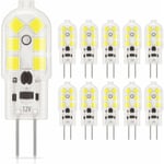 10 st varmt vitt? dagsljus vitt?? g4 LED majslampa 2835 lamp pärla AC/DC12V 2W 12 lamp stift höjdpunkt energibesparande hushåll