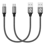 Cable USB C,Cable USB C Charge Rapide [2Pack/0.3+0.3] 3.1A QC 3.0 Chargeur Type C Nylon Câble USB A vers USB C pour Samsung Galaxy S22 S21 S20 S9 iPad Pro Switch Huawei Google Pixel PS5 Xiaomi