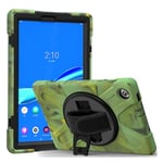 Lenovo Tab M10 FHD Plus 360 vridbart silikonfodral - Militärgrön