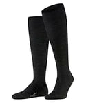 FALKE Men's Airport M KH Wool Cotton Long Plain 1 Pair Knee-High Socks, Grey (Anthracite Melange 3080), 10-11