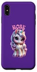 Coque pour iPhone XS Max Motif licorne mignon pour filles avec nom rose