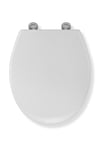 Croydex Eldon Toilet Seat Soft Close - Adjustable Hinges for Standard Toilets, Hard Wearing Thermoset Plastic, Anti-Bacterial Coating, Adjustable, Quick Release Toilet Seat All Fittings Included