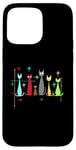 Coque pour iPhone 15 Pro Max Vintage Retro Mid-Century Modern Look Cat 50s 60s Style