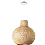 Paco Home Plafonnier Bambou Suspension Boho Salon Lampe En Osier Suspendue Vintage E27 Beige (Ø42 cm), Lampe à suspension - Type 4