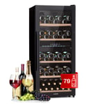 Wine Fridge Drinks Cooler Refrigerator Bar 2 Zones 66 Bottles Touch LED Glass