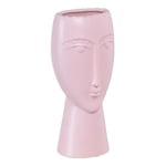 Cache-Pot 15 X 8,5 X 19 Cm Visage Céramique Mauve Ref.398