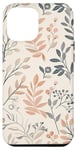 Coque pour iPhone 14 Plus Élégant Motif De Feuille De Plante De Lys De Paon Doux