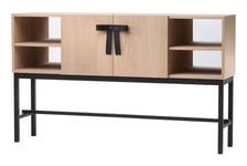 The Bow Sideboard - White Oiled Oak/Black Stained Oak