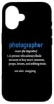 iPhone 16 Funny Photographer Definition Photography Snapshots Case